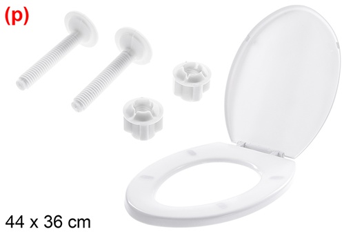 [123333] Assento sanitário de plástico branco 44x36cm