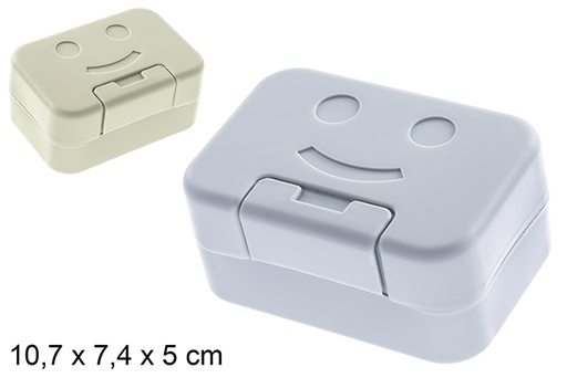 [123334] Jabonera plastico decorada cara 10.7x7.4x5cm