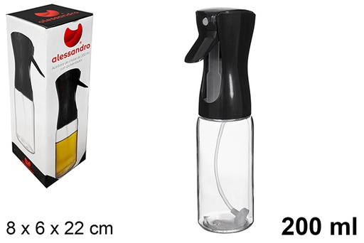 [123356] Flacone di olio in vetro con spruzzatore da 200 ml
