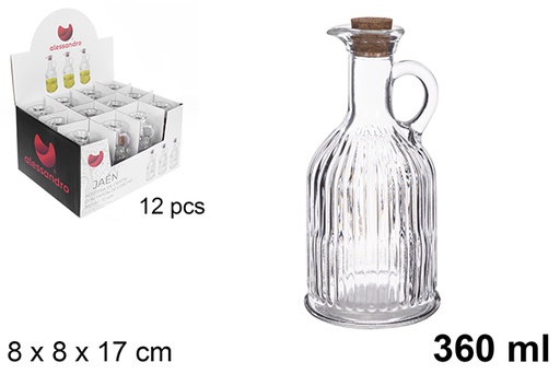 [123358] Jaen glass oiler with cork stopper, 360 ml
