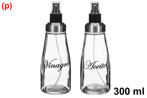 [123366] Set aceitera/vinajera cristal decorado 300 ml