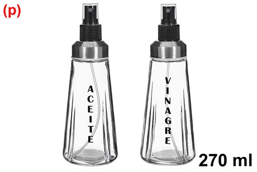 [123379] Set aceitera/vinajera cristal decorado 270 ml