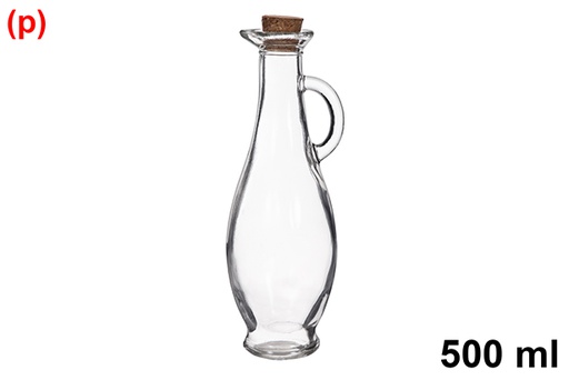 [123382] Lubrificador de vidro Malaga com rolha de cortiça, 500 ml