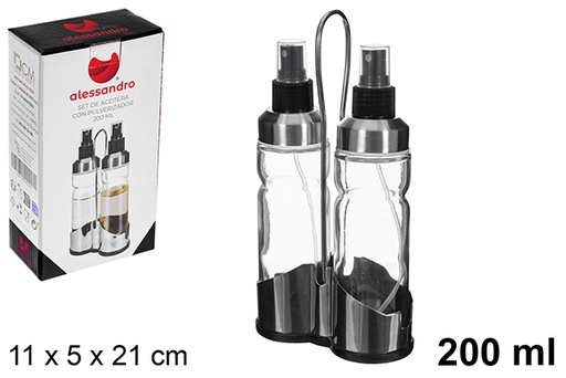 [123391] Set olio e aceto con spruzzatore da 200 ml