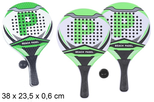 [123394] Juego paletas playa redonda decorado beach padel