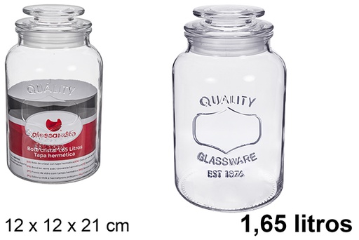 [123428] Bote cristal tapa hermético 1.65 litros