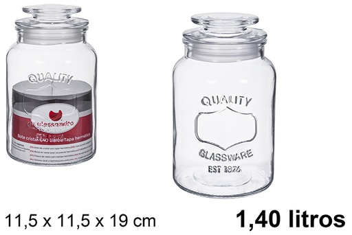 [123429] Bote cristal tapa hermético 1.40 litros