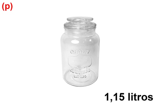 [123430] Bote cristal tapa hermético 1.15 litros