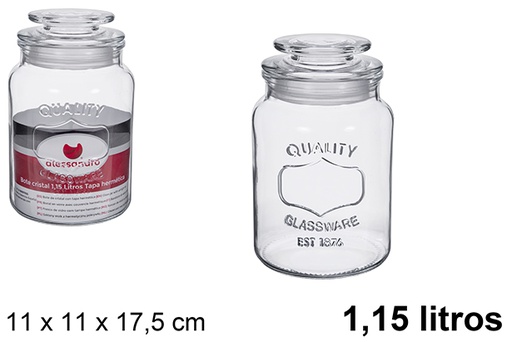 [123430] Glass jar with airtight lid 1.15 liters