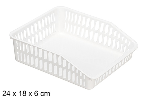 [123455] Vassoio organizzatore in plastica bianca