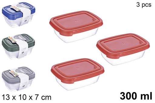 [123467] Set di 3 lunch box rettangolari 