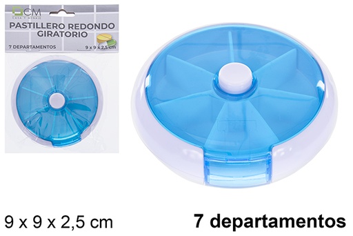 [123478] Round rotating pill box with 7 compartments