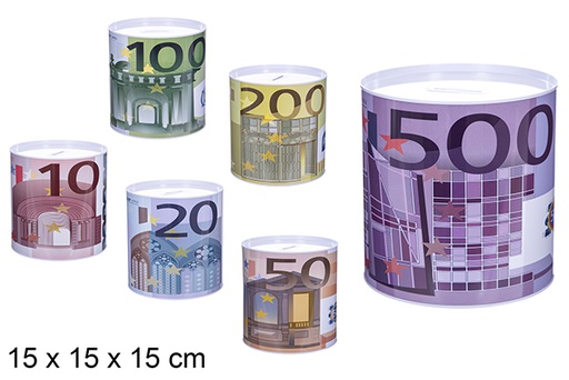 [123481] Tirelire en métal euro 15x15 cm