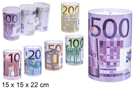 [123483] Euro metal piggy bank 15x22 cm