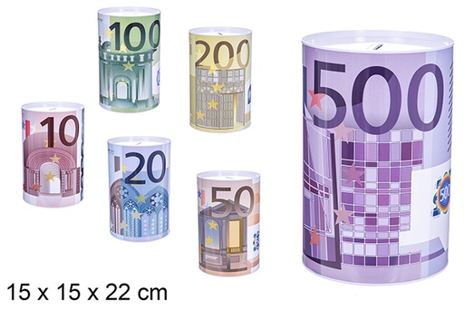 [123483] Tirelire en métal euro 15x22 cm
