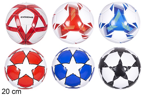 [123526] Pallone da calcio in pelle colori assortiti, 20 cm
