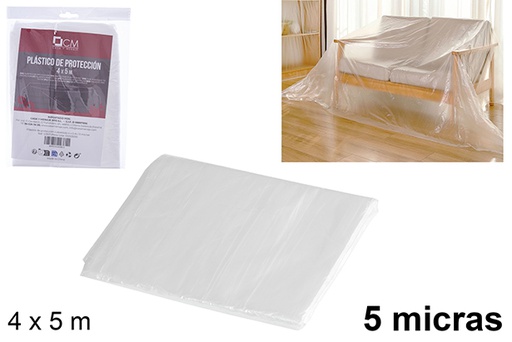 [123571] Film plastique de protection incurvé 4x5m/5 microns