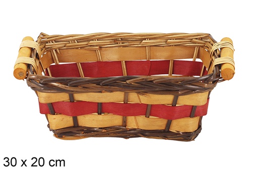 [123592] Trenvalo two-tone rectangular basket 30x20 cm