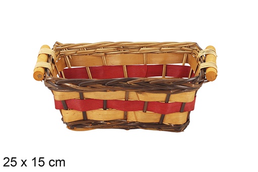 [123593] Trenvalo two-tone rectangular basket 25x15 cm