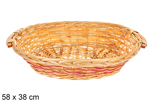 [123594] Cesta ovalada bicolor Brelo 58x38 cm