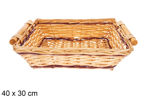 [123619] Dalen two-tone rectangular basket 40x30 cm