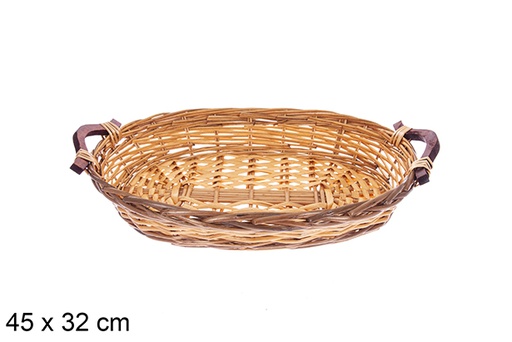 [123624] Panier ovale bicolore  Taviora 45x32 cm