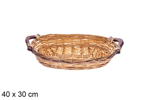 [123625] Panier ovale bicolore  Taviora 40x30 cm