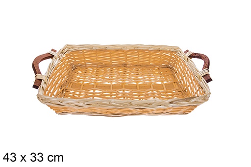 [123629] Panier rectangulaire bicolore Lornexa 43x33 cm