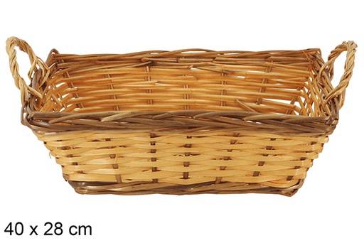 [123634] Briselum two-tone rectangular basket    40x28 cm