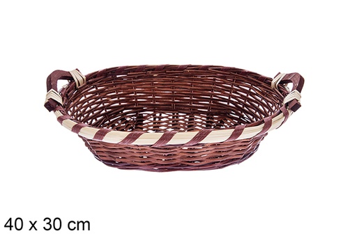 [123642] Avelia mahogany oval basket 40x30 cm