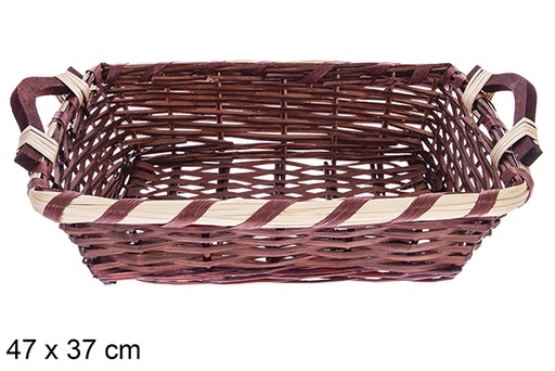 [123649] Cesta rectangular caoba Avelia 47x37 cm