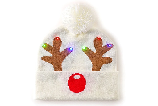 [123743] Gorro reno navidad con led