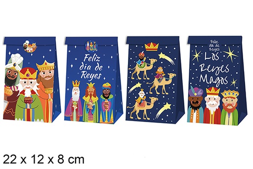 [123751] Bolsa regalo Navidad decorada reyes magos 22x12x8 cm