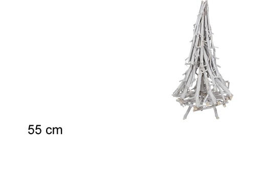 [100247] Christmas tree with dry branches white 55 cm