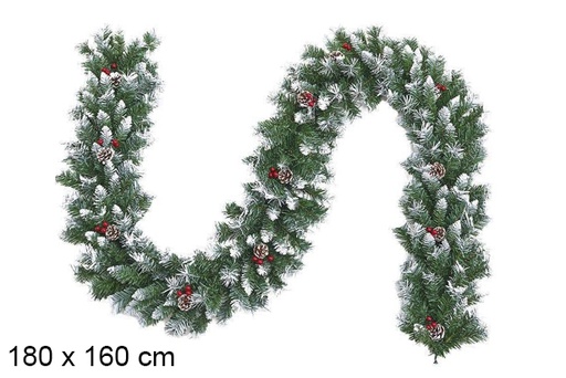 [123813] Branche de Noël décorative verte et blanche 180x160 cm