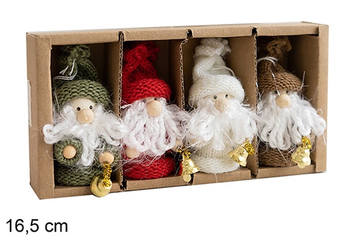 [123855] Pack 4 pendentifs nains de Noël 16,5 cm
