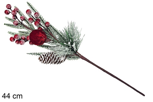 [123863] Snowy Christmas branch 44 cm