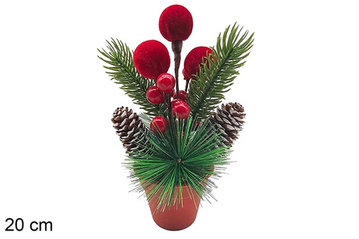 [123865] Vaso de flores natalino de 20 cm