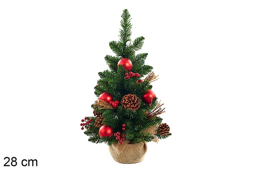 [123875] Sapin de Noël avec base en lin, 28 cm