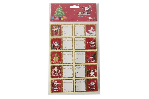 [123882] Conjunto de 30 etiquetas sortidas para presentes de Natal