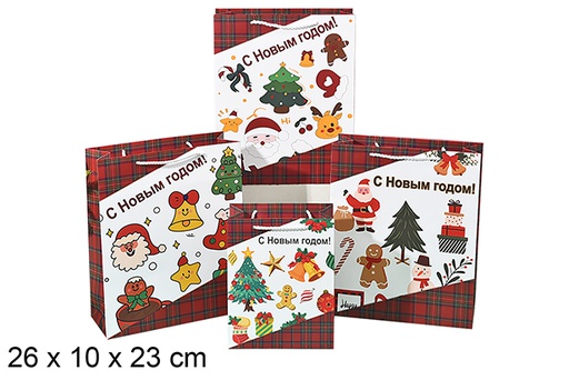 [123912] Decorated Christmas gift bag 26x10x32 cm (M)