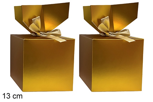 [123914] Set 2 cajas oro Navidad 13cm