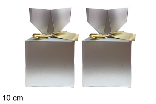 [123922] Set 2 cajas plata Navidad 10cm