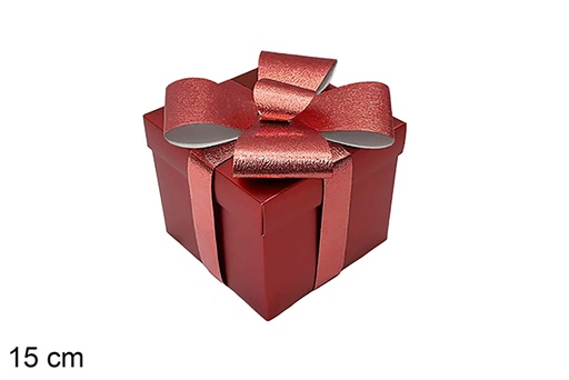 [123923] Caja regalo Navidad roja con lazo 15 cm