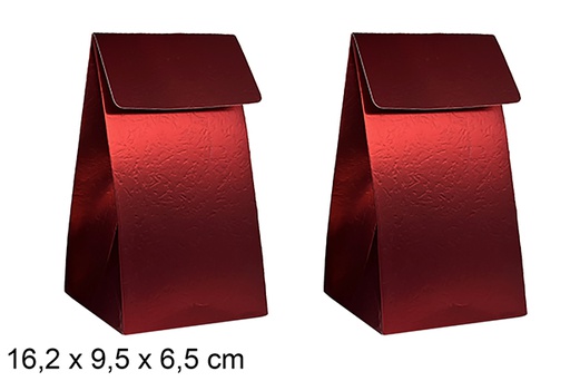 [123943] Lot de 2 sacs cadeaux de Noël rouges 16,2 x 9,5 x 6,5 cm