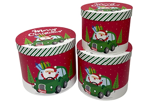 [123968] Pack 3 decorated Christmas cardboard boxes 23x19.5 cm-1