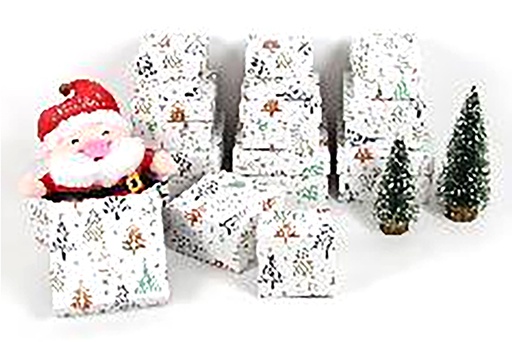 [123981] Pack 3 boîtes en carton de Noël décorées 13.5x13.5x8 cm-1