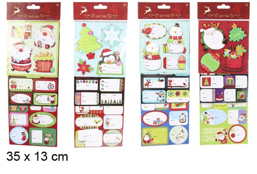 [101143] Assorted Christmas gift tags 35x13 cm  