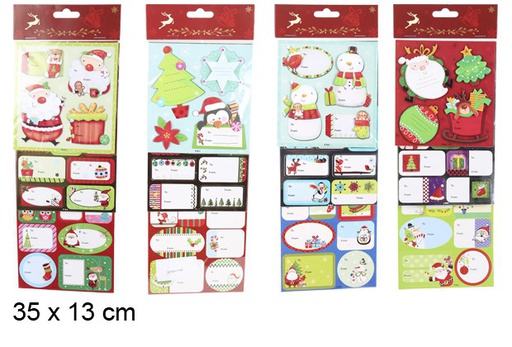 [101143] Etiquetas de presente de Natal sortida 35x13 cm  