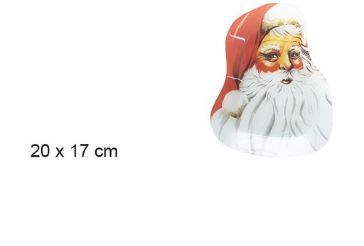 [101237] Santa Claus face shaped glass tray 20x17 cm